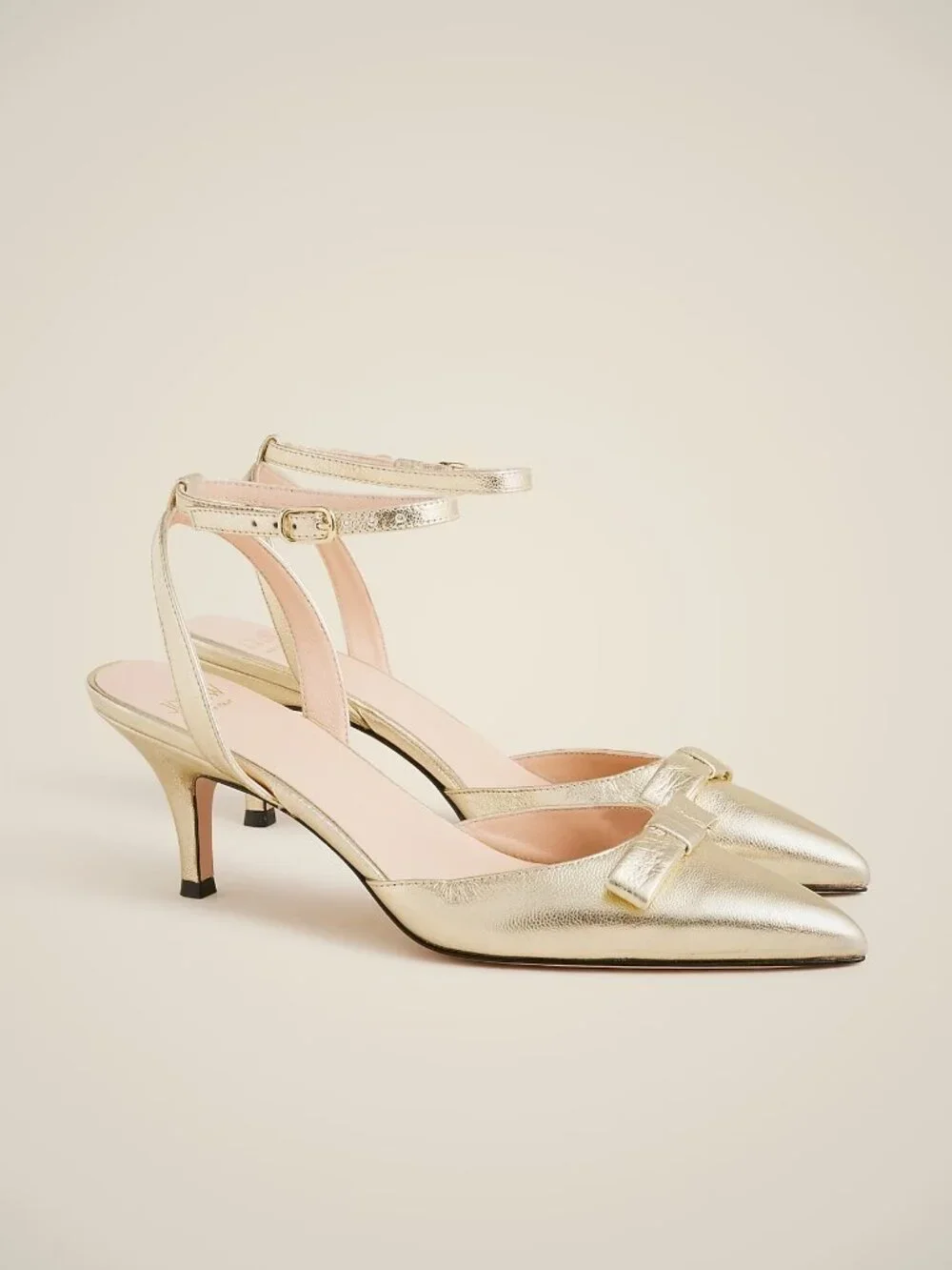 Jcrew Made-in-Italy Colette bow pumps in metallic crinkle